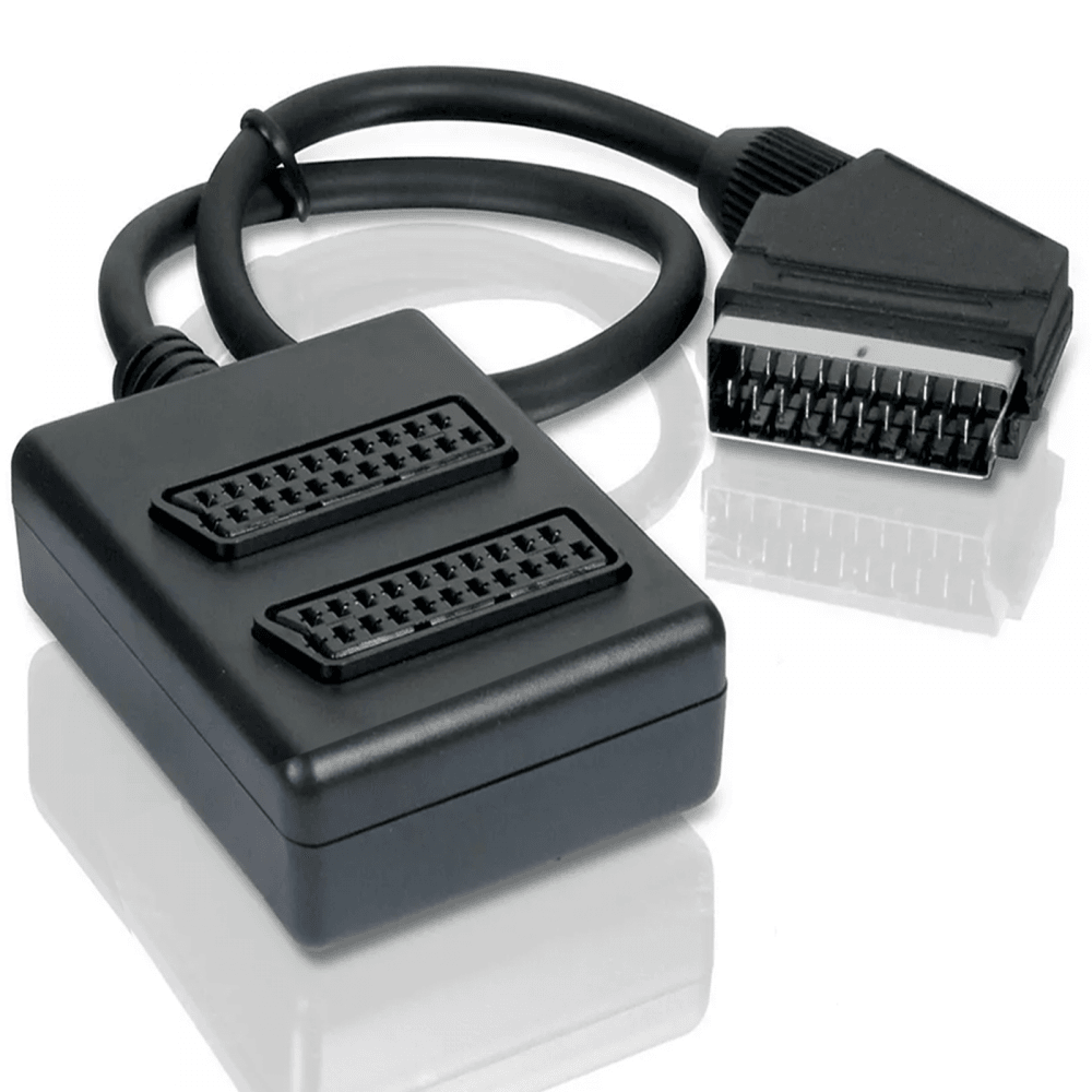 2 Way Scart Splitter Connects 2 Devices to 1 TV