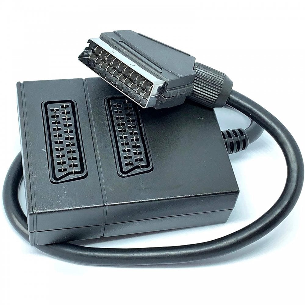 2 Way Scart Splitter Connects 2 Devices to 1 TV
