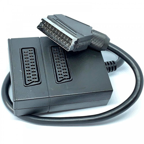2 Way Scart Splitter Connects 2 Devices to 1 TV