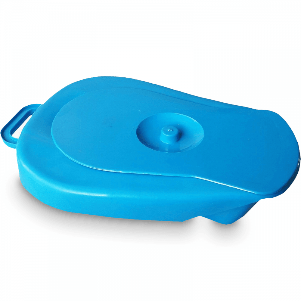 Blue Slipper Plastic Bed Pan with Lid