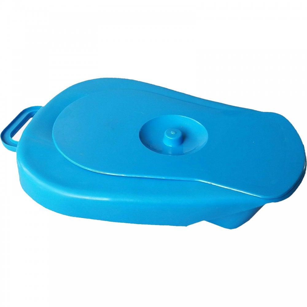 Blue Slipper Plastic Bed Pan with Lid