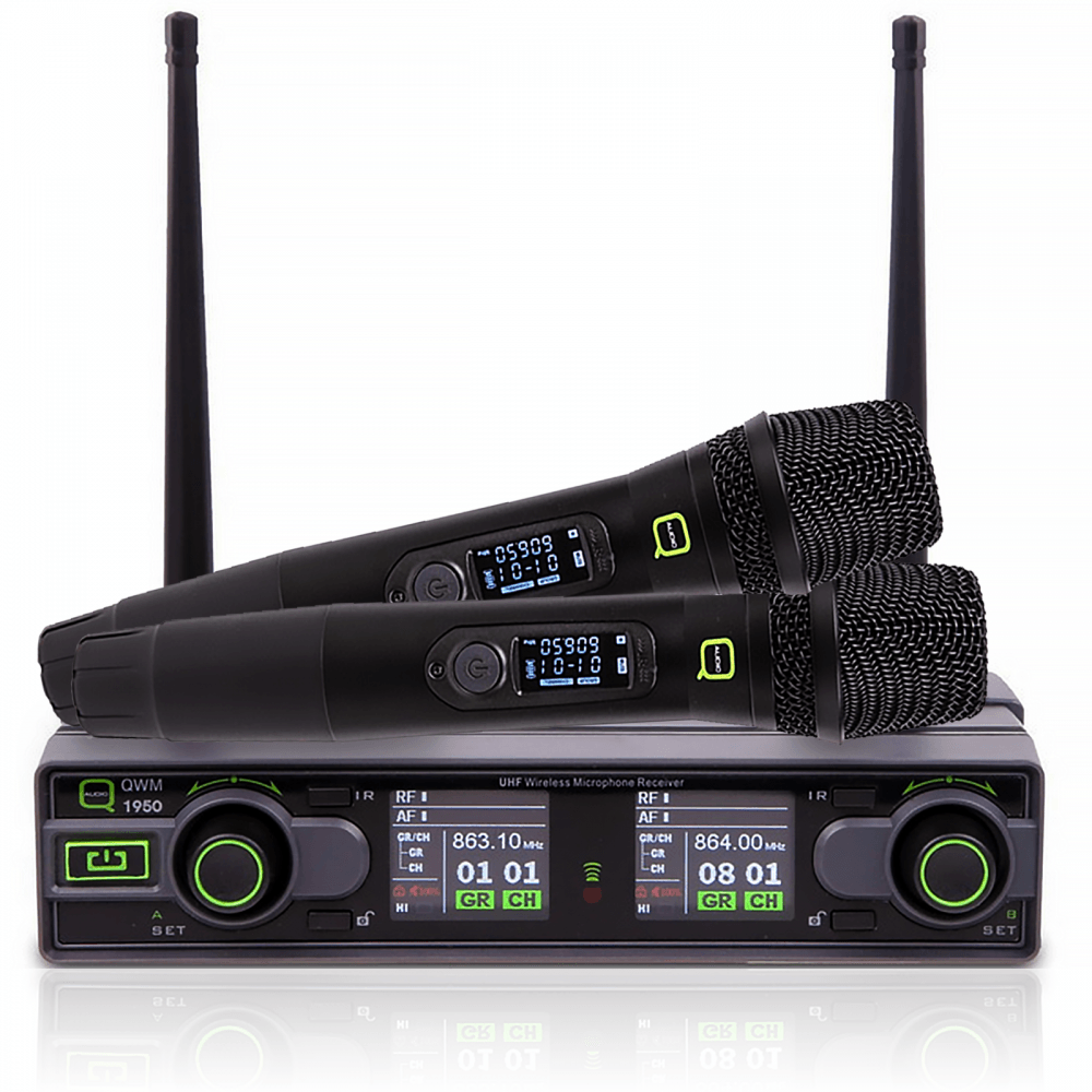 QWM1950 Twin Handheld Radio Mic System inc Carry Case