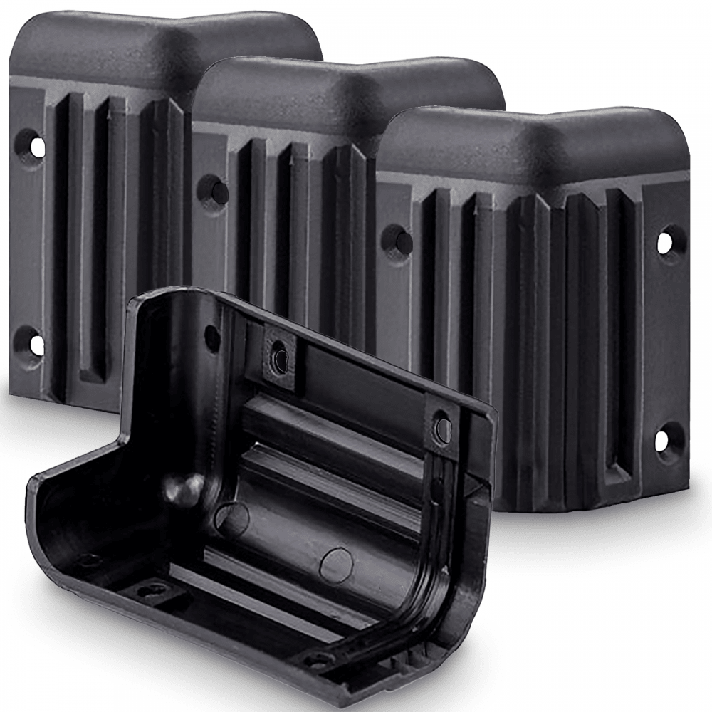 4 Small Black Plastic Heavy Duty Stacking Corners
