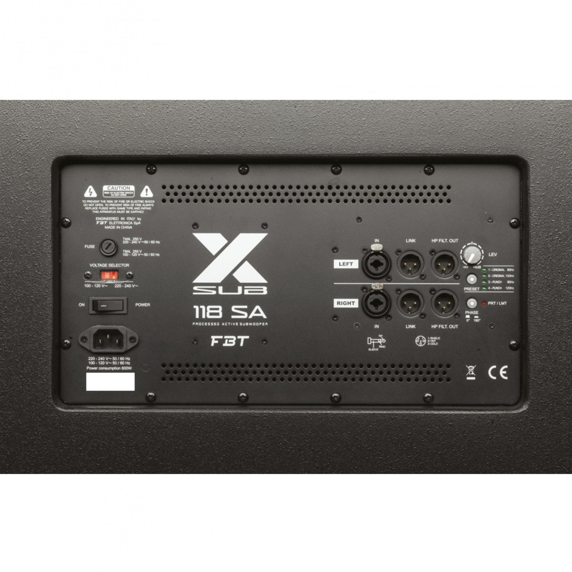 X-SUB 118SA 18" 1200Wrms Bass Reflex Active Subwoofer
