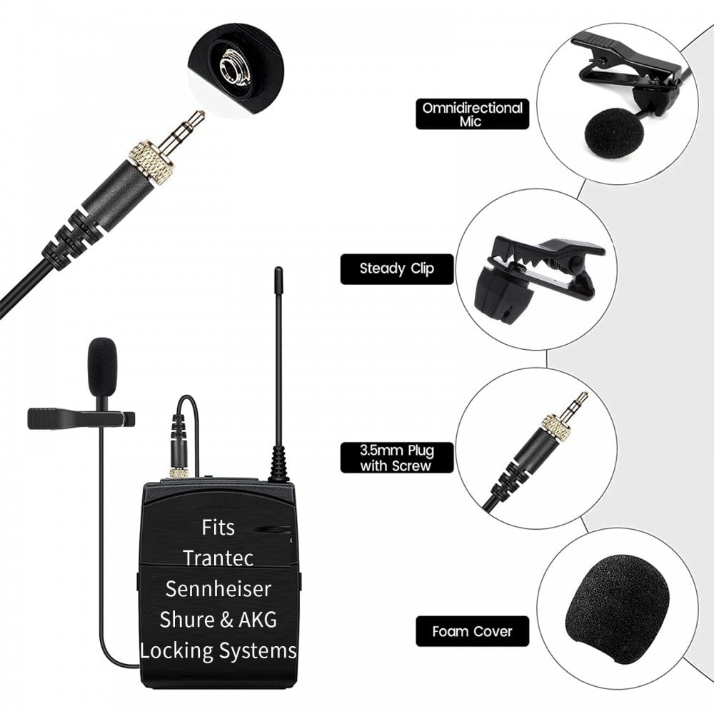 Omnidirectional Lapel Lavalier Microphone Tie Clip Screw Jack 3.5mm