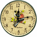 Goldfinch and Chaffinch Design Outdoor Resin Wall Clock