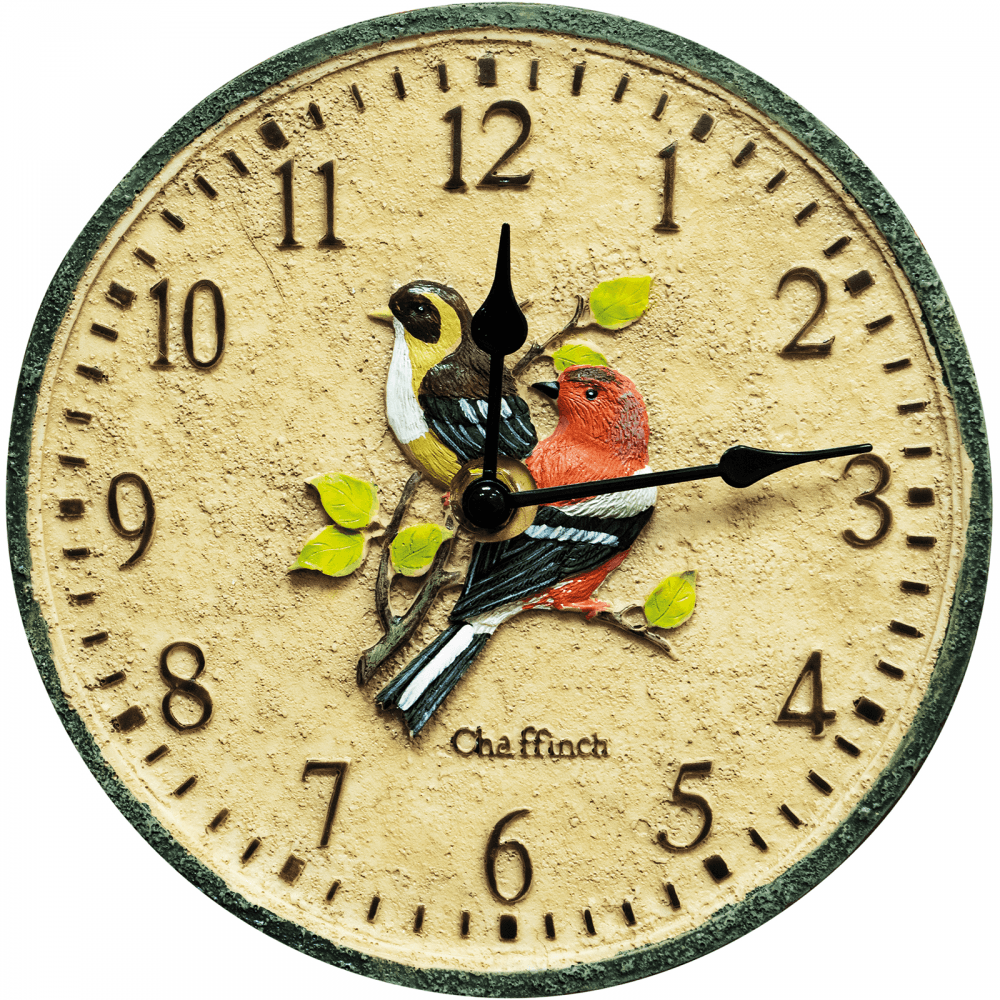 Goldfinch and Chaffinch Design Outdoor Resin Wall Clock