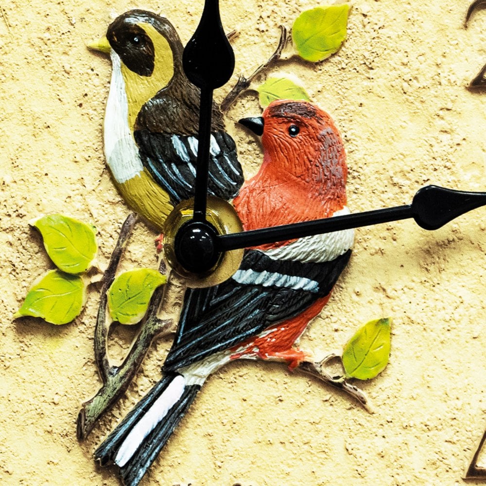 Goldfinch and Chaffinch Design Outdoor Resin Wall Clock