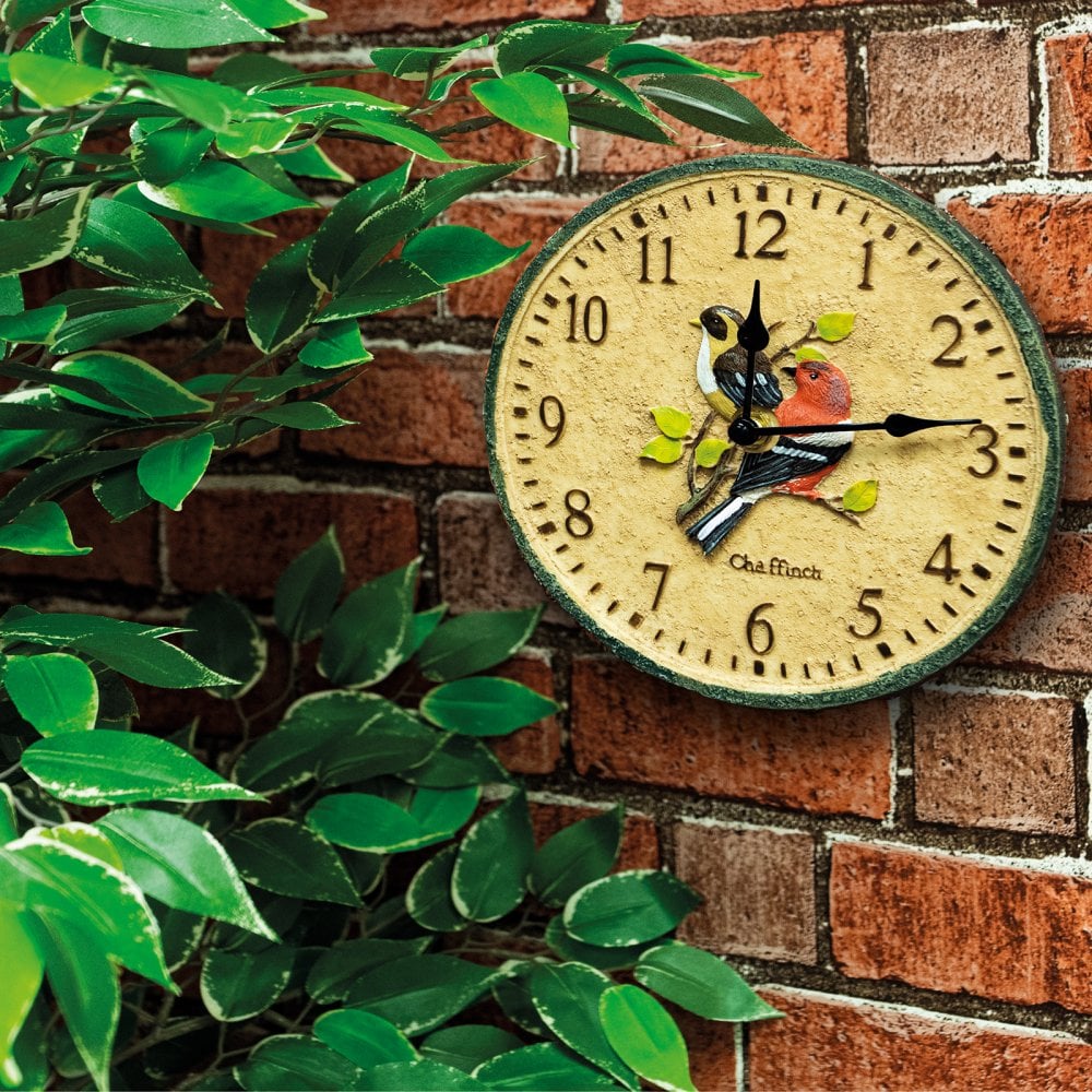 Goldfinch and Chaffinch Design Outdoor Resin Wall Clock