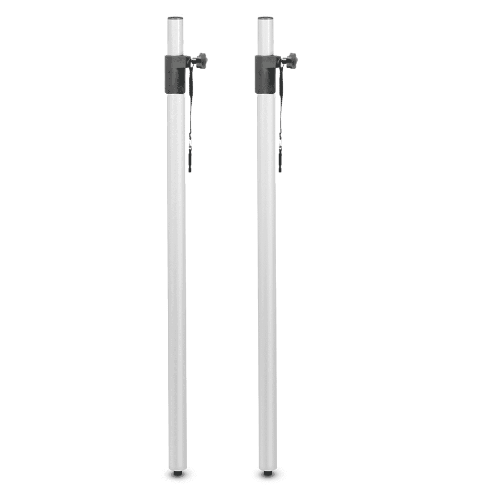 Pair of Telescopic Threaded M20 Speaker Poles in White
