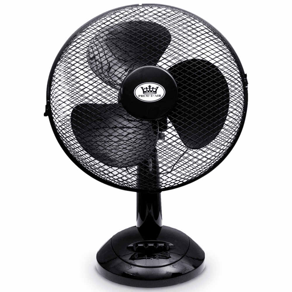 12" 30cm Desk Fan 3 Speed Settings Black