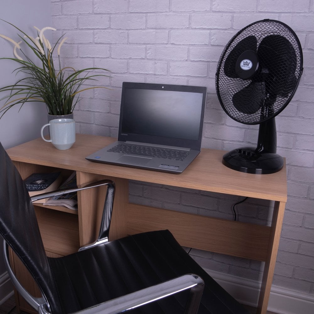 12" 30cm Desk Fan 3 Speed Settings Black
