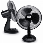 12" 30cm Desk Fan 3 Speed Settings Black