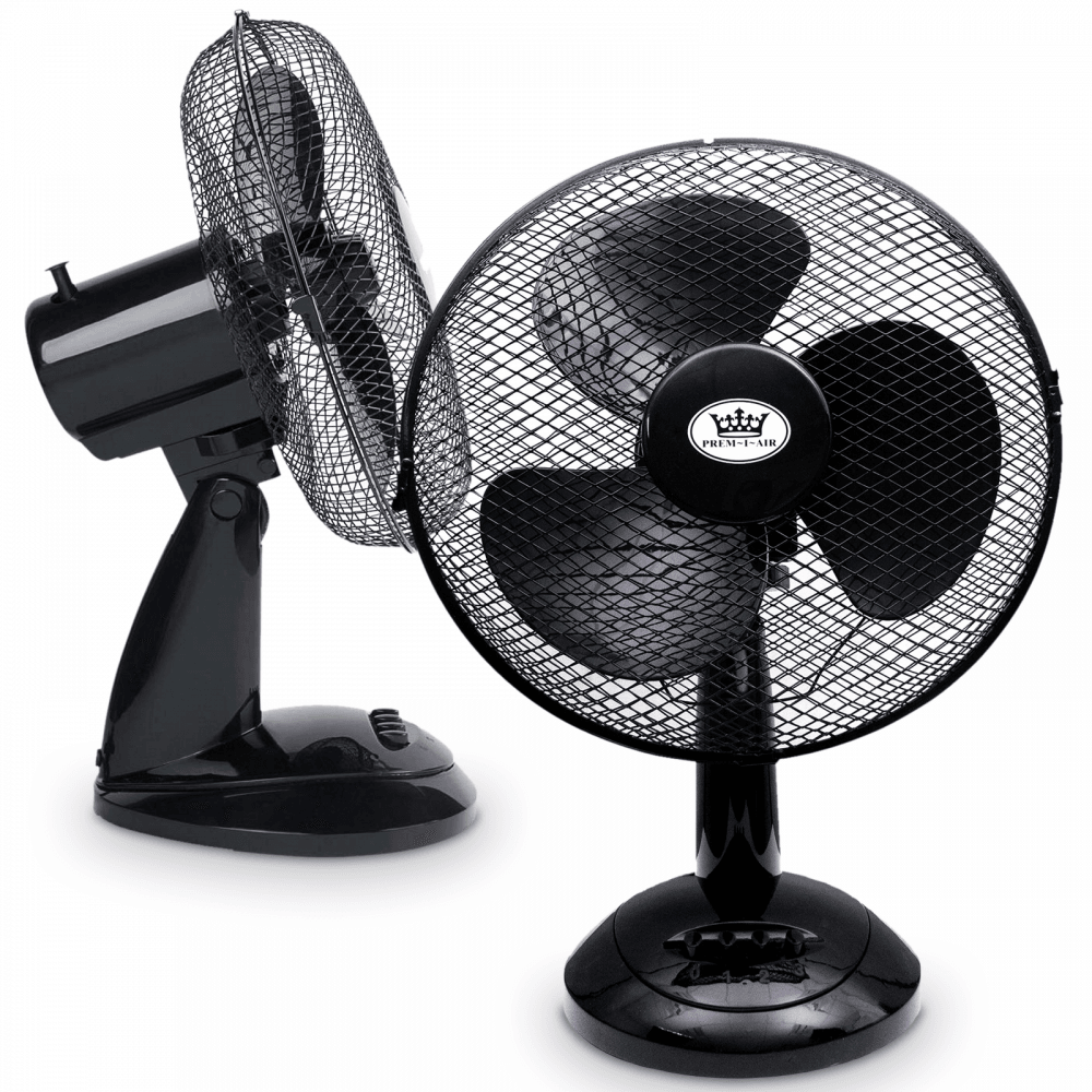12" 30cm Desk Fan 3 Speed Settings Black