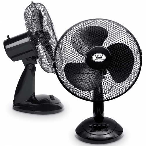 12" 30cm Desk Fan 3 Speed Settings Black