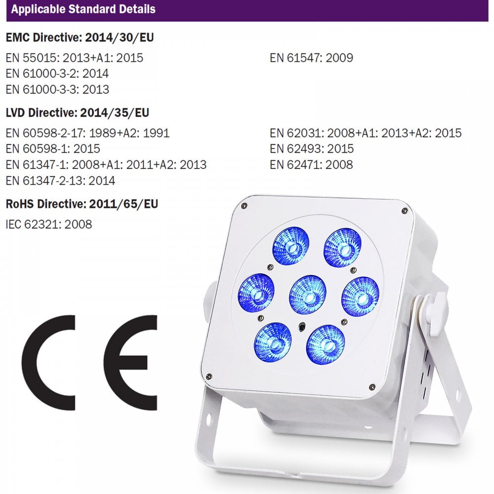 Slimline 7Q5 RGBA Quad LED Colour White Housing Pack