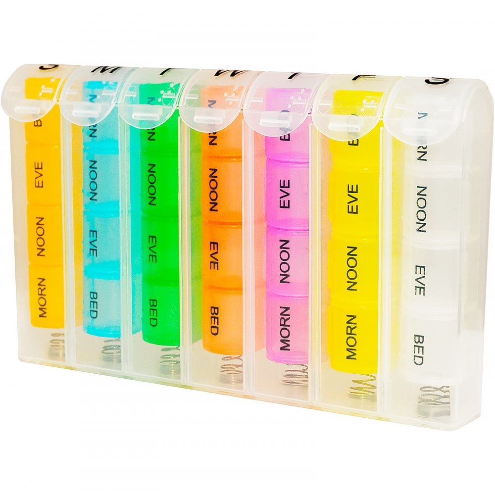 7 Day By 4 Times A Day Pop Up Pill Storage Box