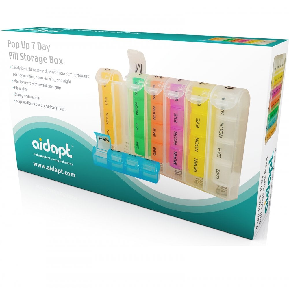 7 Day By 4 Times A Day Pop Up Pill Storage Box