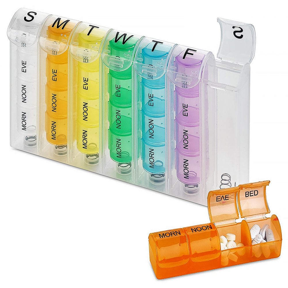 7 Day By 4 Times A Day Pop Up Pill Storage Box