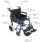 Deluxe Attendant Propelled Steel Wheelchair