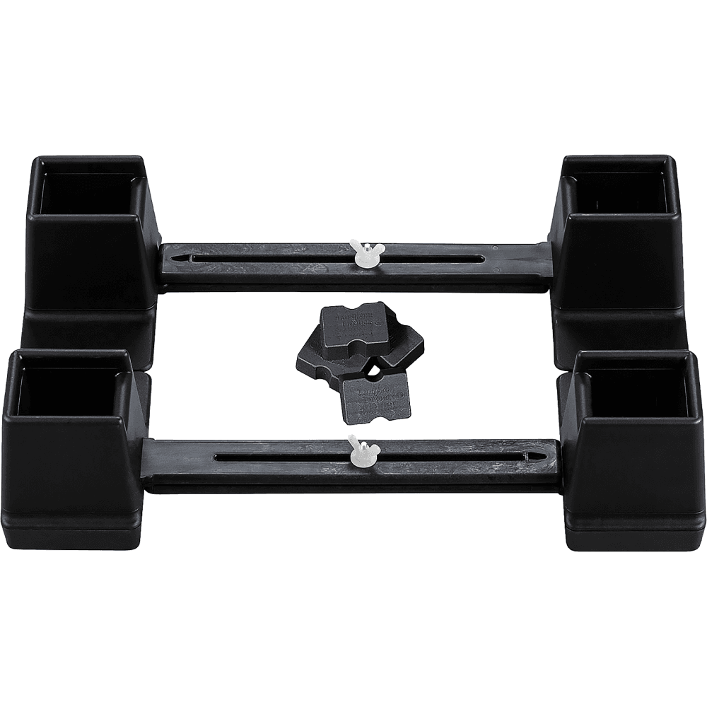 Adjustable Height and Width Linked Bed Raiser 610-890mm