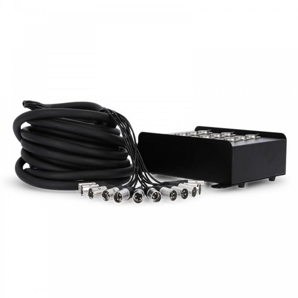 12 Way Metal XLR Multicore Stage Box Snake Wall Mountable XLR 10m