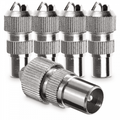 5pc Male Coaxial Plug TV RF Self Crimping Coax Plug