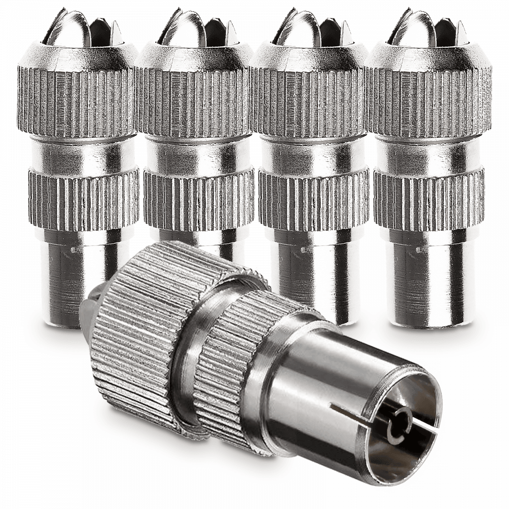 5pc Female Coaxial socket TV RF Self Crimping Coax Plug