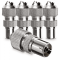 5pc Female Coaxial socket TV RF Self Crimping Coax Plug