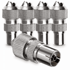 5pc Female Coaxial socket TV RF Self Crimping Coax Plug