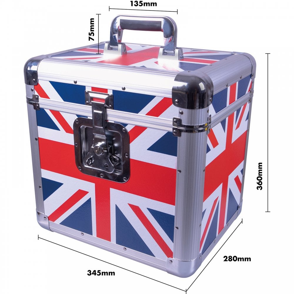 Euro Style Album LP Record Case in Union Jack Finish inc Vinyls