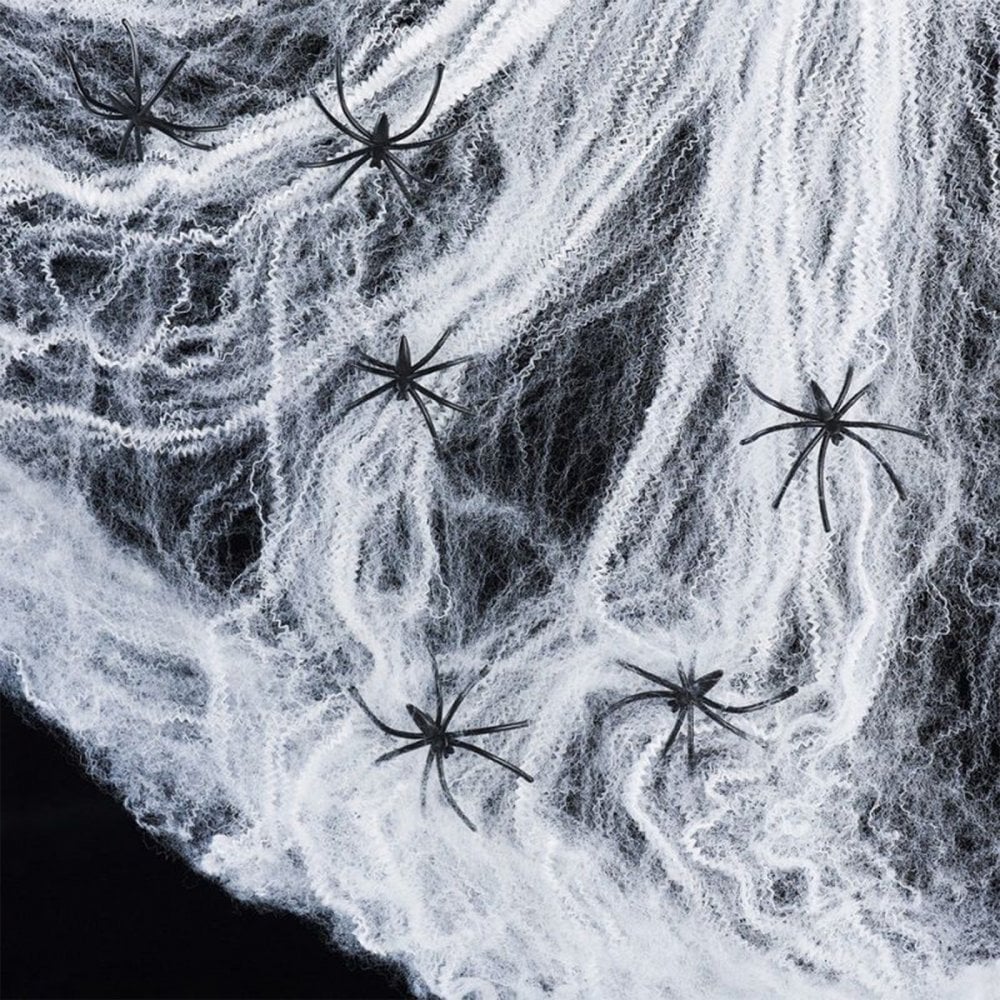 Halloween Spiders Stretchable Web Decoration