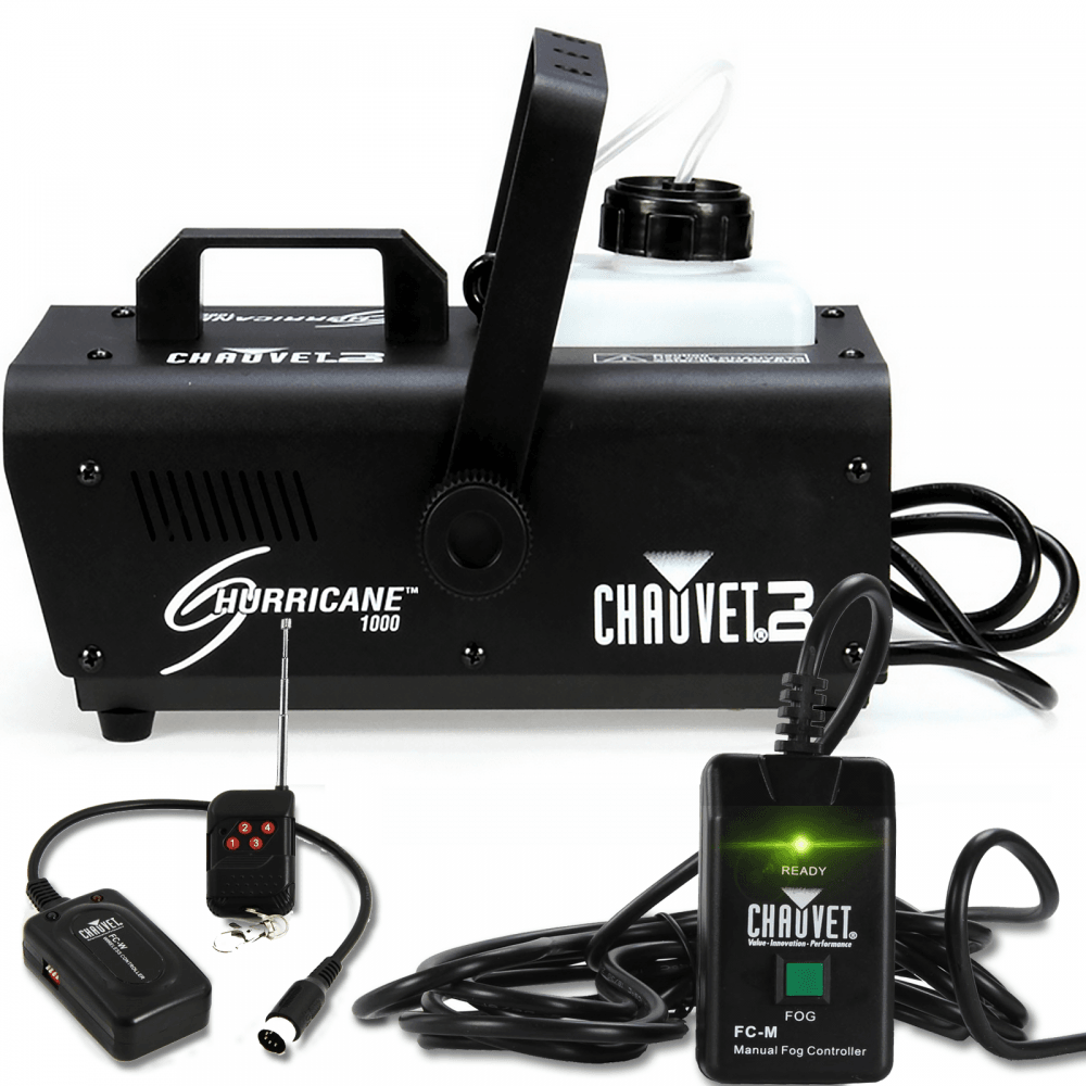 DJ Hurricane 1000 Lightweight Fog Machine W/Wired + Wireless Remote