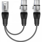 Male to Twin Female XLR Splitter Lead Adapter