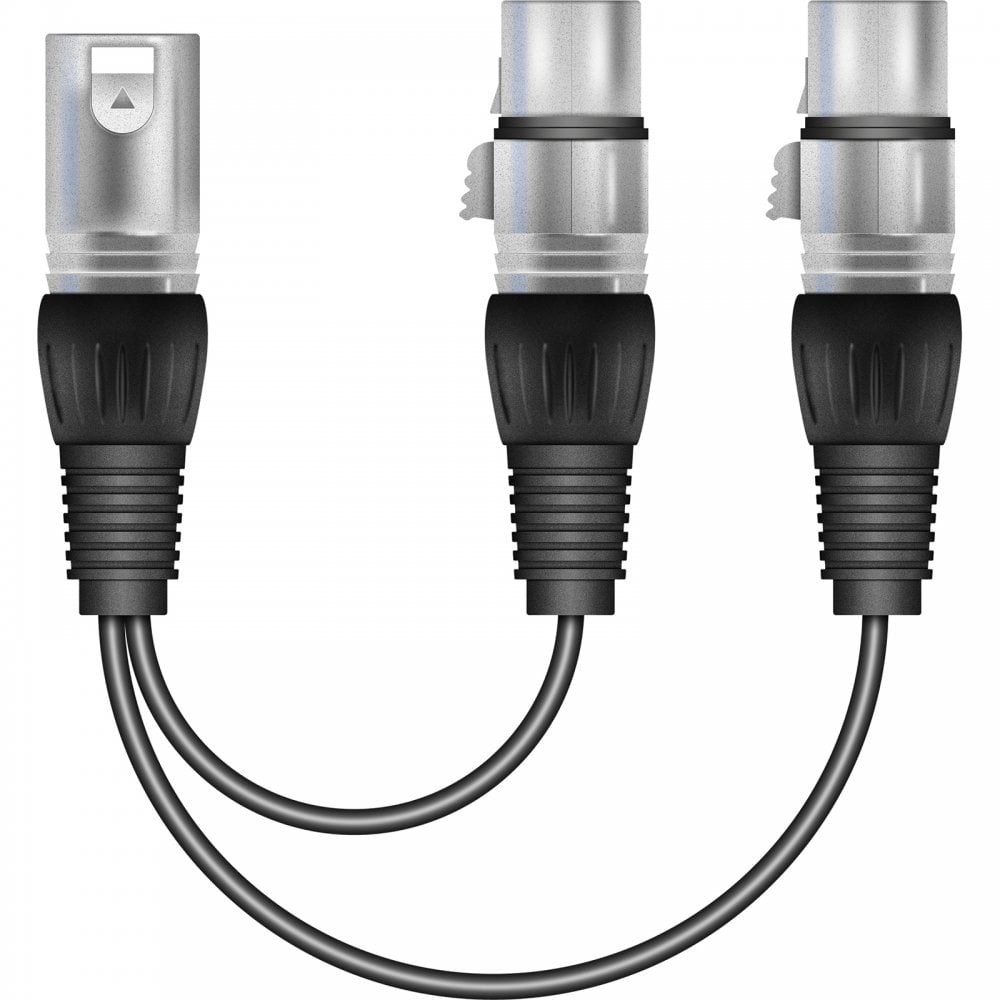 Male to Twin Female XLR Splitter Lead Adapter
