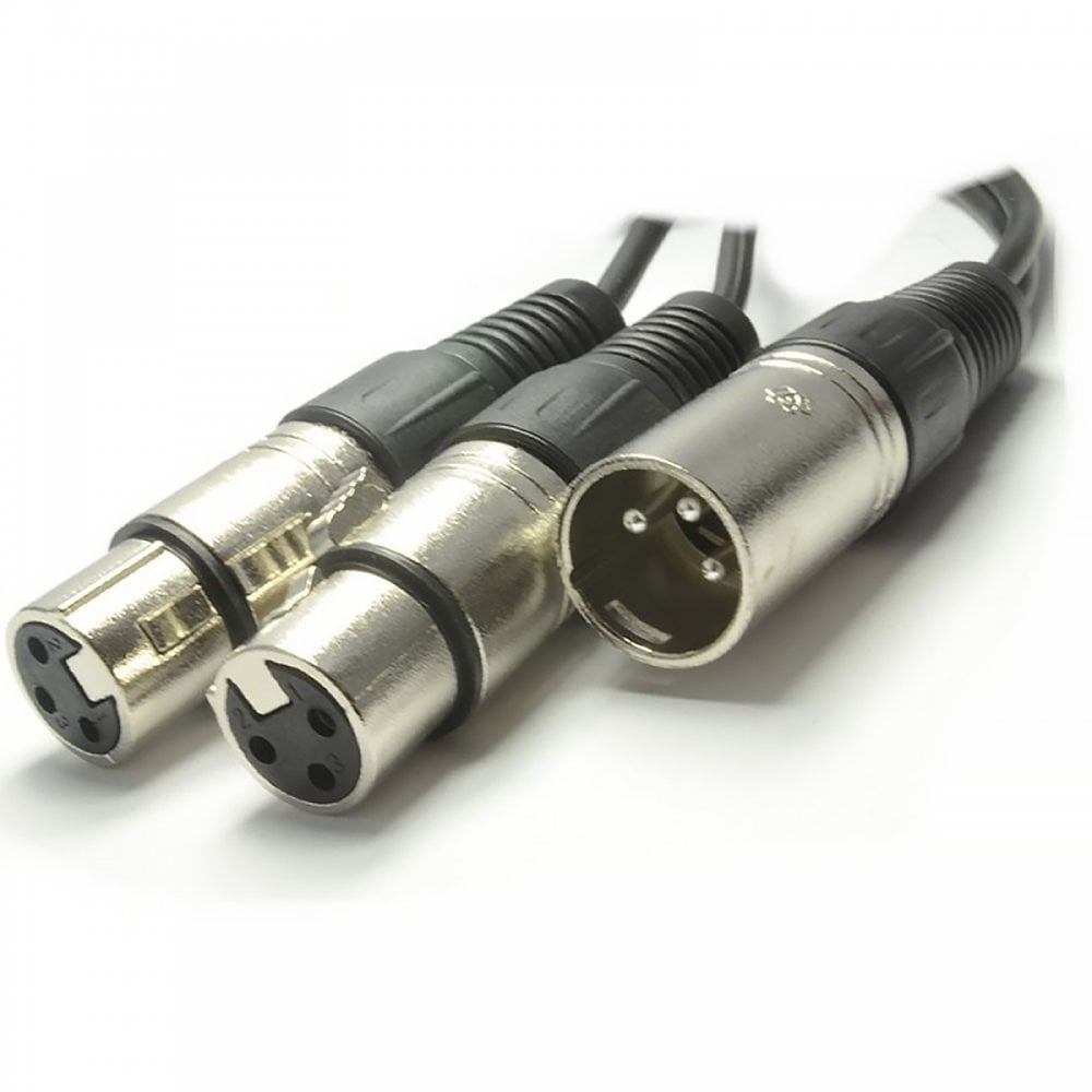 Male to Twin Female XLR Splitter Lead Adapter