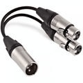 Male to Twin Female XLR Splitter Lead Adapter