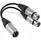 Male to Twin Female XLR Splitter Lead Adapter