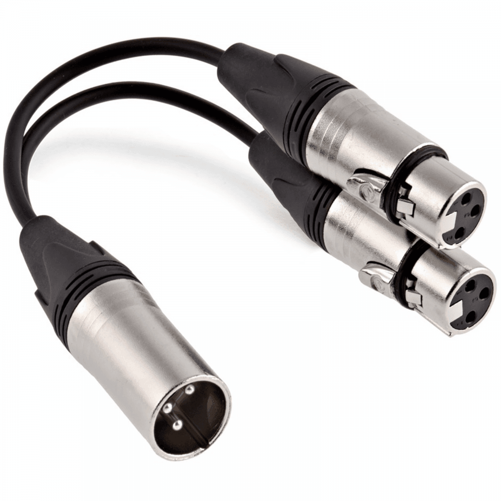 Male to Twin Female XLR Splitter Lead Adapter