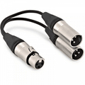 Female to Twin Male XLR Splitter Lead Adapter
