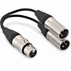 Female to Twin Male XLR Splitter Lead Adapter