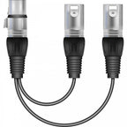 Female to Twin Male XLR Splitter Lead Adapter
