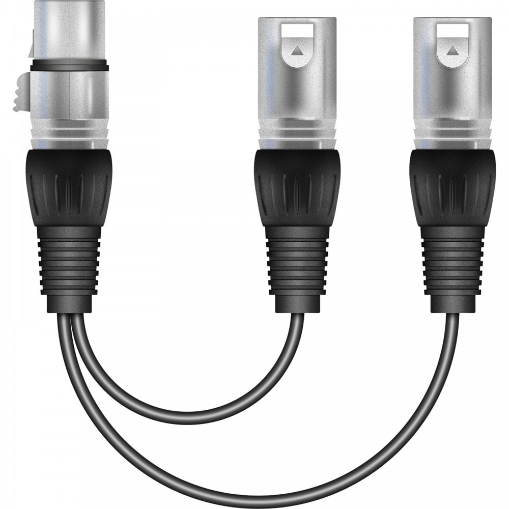 Female to Twin Male XLR Splitter Lead Adapter