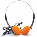 Lightweight Stereo Orange Pad Headphones for Schools Tour Companies Bulk