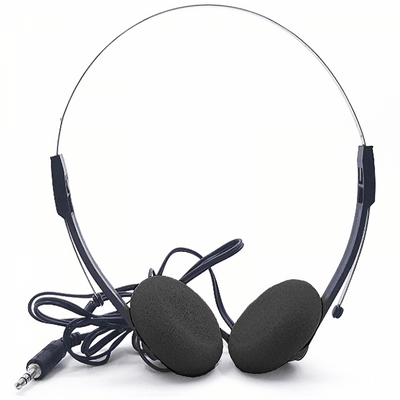 Lightweight Stereo black Pad Headphones for Schools Tour Companies Bulk