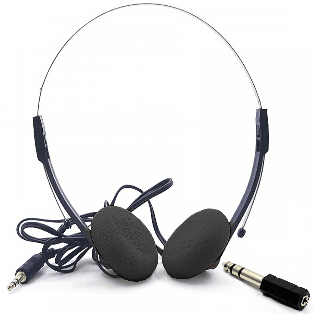 Lightweight Stereo Black Pad Headphones for Schools Tour Companies