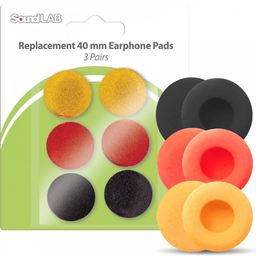 40mm & 18mm Replacement Foam Headphone Earphone Pads Pack of 6