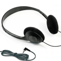 Black Adjustable Lightweight Stereo Headphones 5m Lead