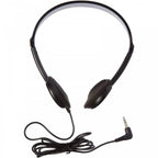 Black Adjustable Lightweight Stereo Headphones 5m Lead