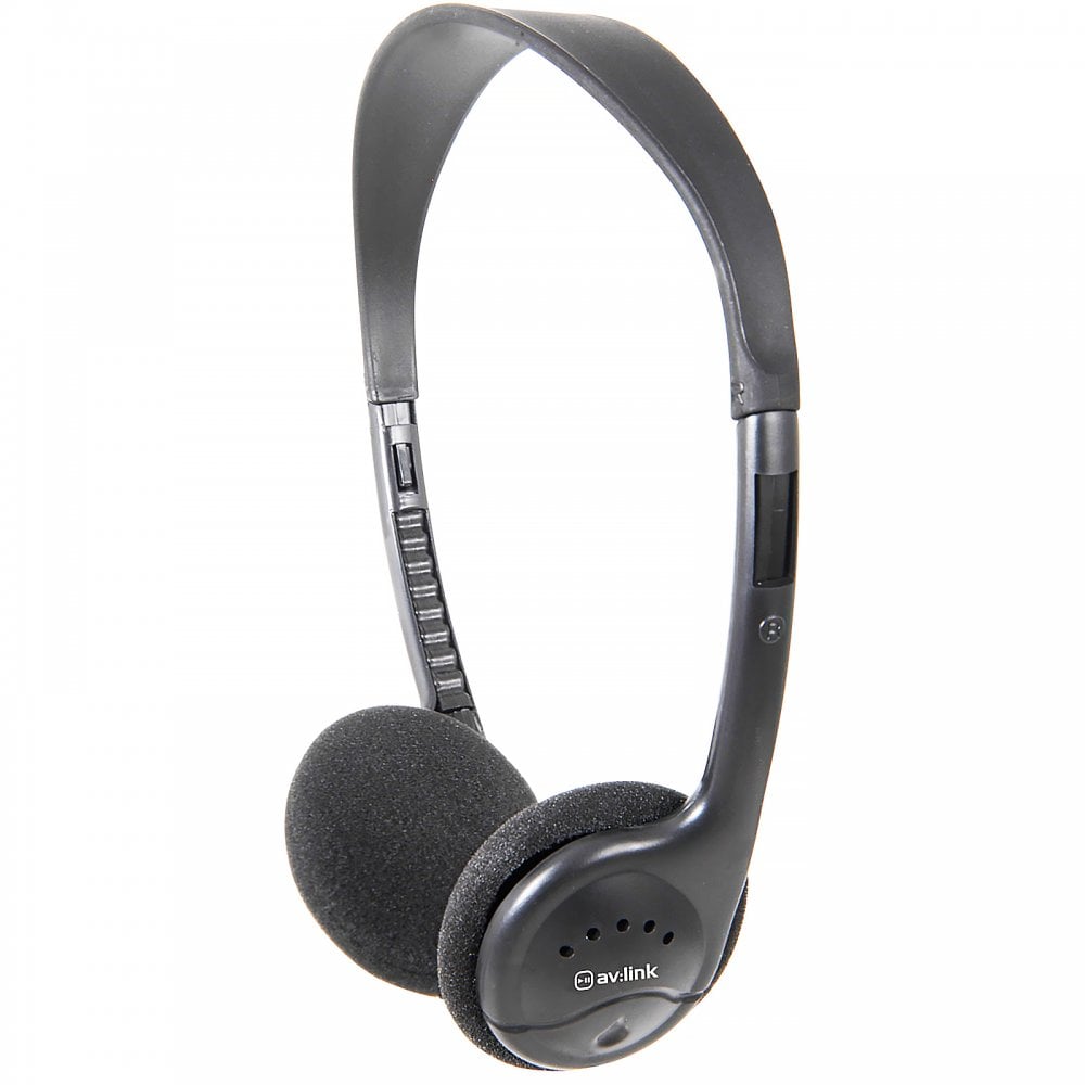 Stereo TV Headphones Mono Slide Switch inc Adaptor